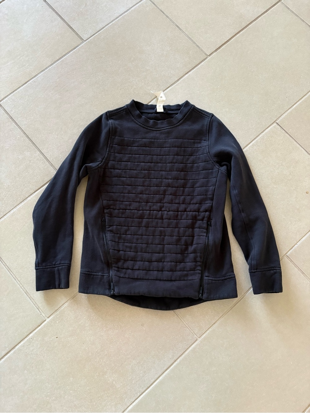 Lululemon Engineered Warmth Crewneck Sweatshirt – Black Size 2 Quilted Side zip